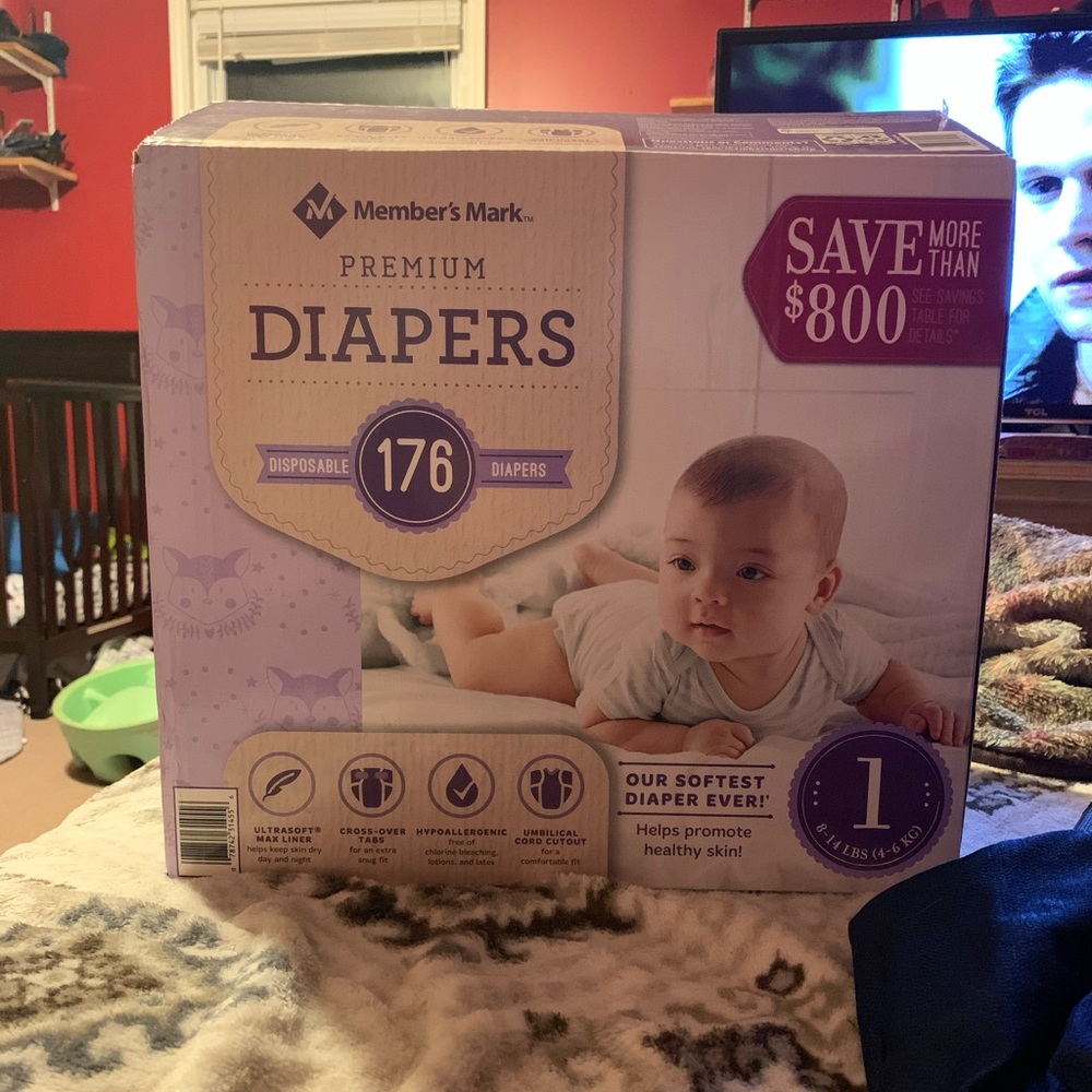 size 1 diapers never used great condition